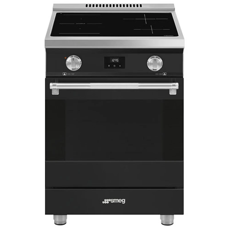 Smeg 24" 2.8 Cu. Ft. True Convection 4-Element Slide-In Induction Range (SPR24UIMAN) - Matte Black