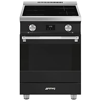 Smeg 24" 2.8 Cu. Ft. True Convection 4-Element Slide-In Induction Range (SPR24UIMAN) - Matte Black