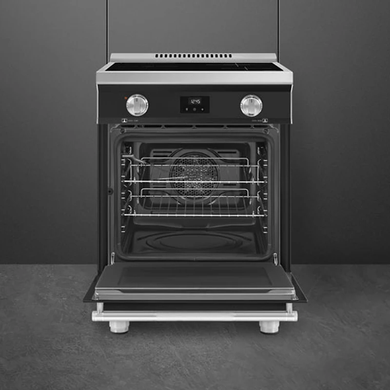Smeg 24" 2.8 Cu. Ft. True Convection 4-Element Slide-In Induction Range (SPR24UIMAN) - Matte Black
