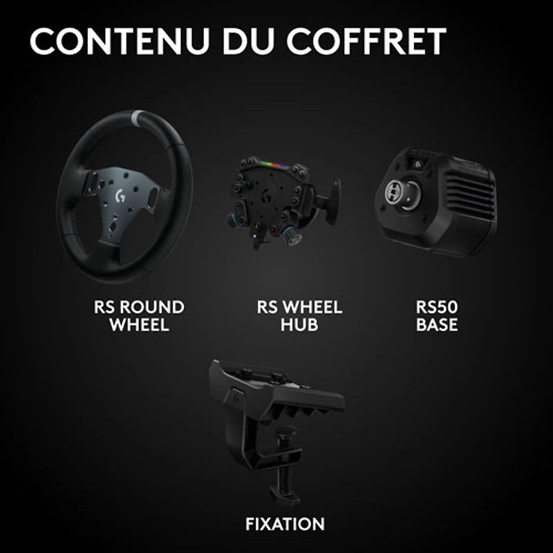 Logitech G RS50 3-Piece Sim Racing Steering Wheel System for Xbox Series X|S/Xbox One/PC