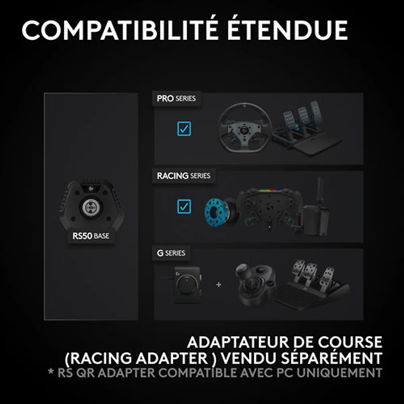 Logitech G RS50 3-Piece Sim Racing Steering Wheel System for PS5/PS4/PC