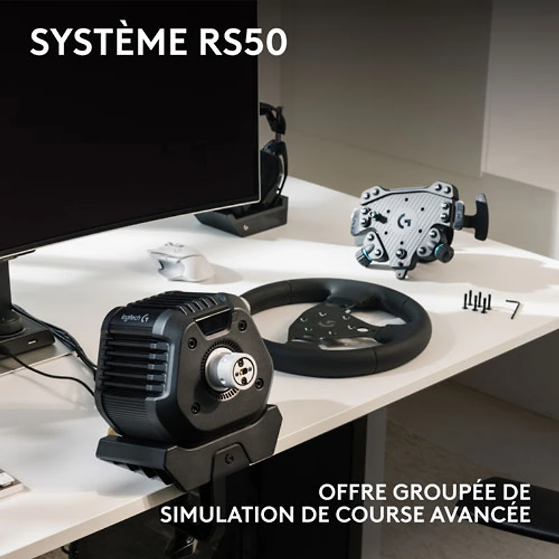 Logitech G RS50 3-Piece Sim Racing Steering Wheel System for PS5/PS4/PC