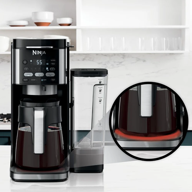Cafetière à café chaud et glacé pour dosettes et café moulu DualBrew de Ninja - 12 tasses - Noir/Acier inoxydable