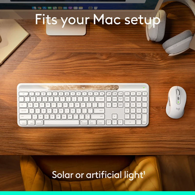 Logitech Signature Slim Solar+ Bluetooth Keyboard - Off-White - English - Only at Best Buy