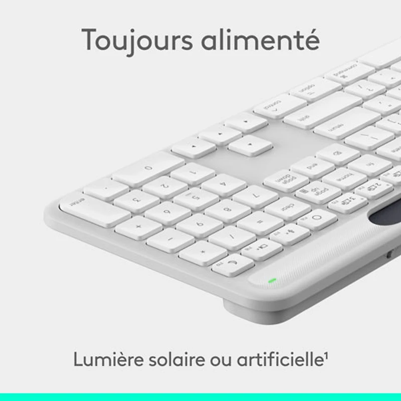 Logitech Signature Slim Solar+ Bluetooth Keyboard - Off-White - English - Only at Best Buy