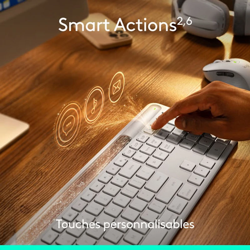 Logitech Signature Slim Solar+ Bluetooth Keyboard - Off-White - English - Only at Best Buy