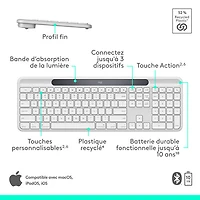 Logitech Signature Slim Solar+ Bluetooth Keyboard - Off-White - English - Only at Best Buy