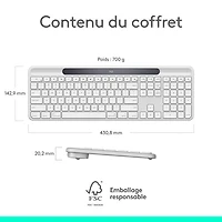 Logitech Signature Slim Solar+ Bluetooth Keyboard - Off-White - English - Only at Best Buy
