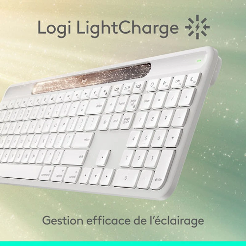 Logitech Signature Slim Solar+ Bluetooth Keyboard - Off-White - English - Only at Best Buy