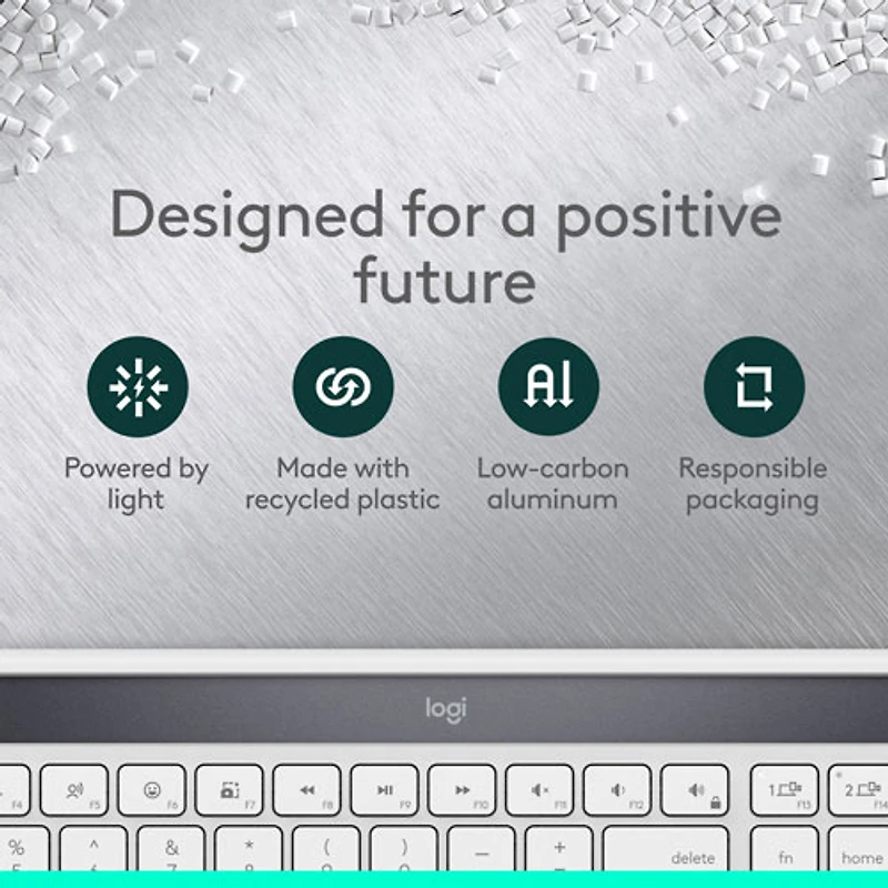 Logitech Signature Slim Solar+ Bluetooth Keyboard - Off-White - English - Only at Best Buy