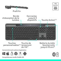 Logitech Signature Slim Solar+ Bluetooth Keyboard - Graphite - English