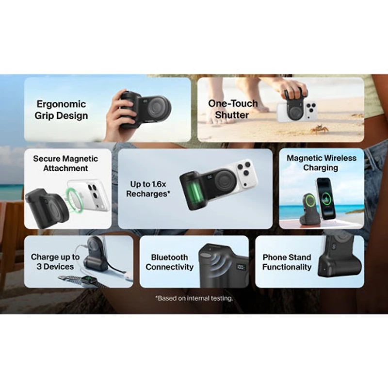 Belkin PowerGrip 9300 mAh USB-C Power Bank with USB-C Cable - Charcoal