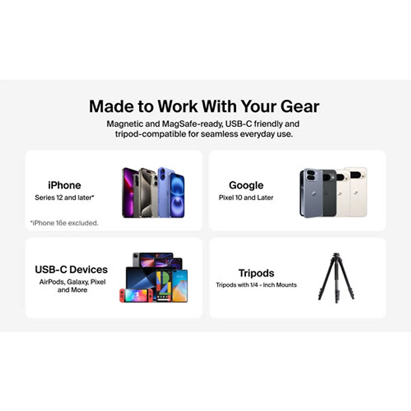 Belkin PowerGrip 9300 mAh USB-C Power Bank with USB-C Cable - Charcoal