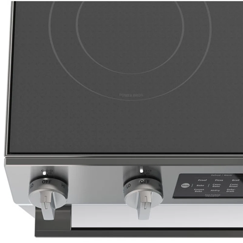 Cuisinière électrique encastrable avec convection véritable et friture à air chaud 5,8 pi³ 30 po de Hisense (HFE3502CAS) - Acier inoxydable