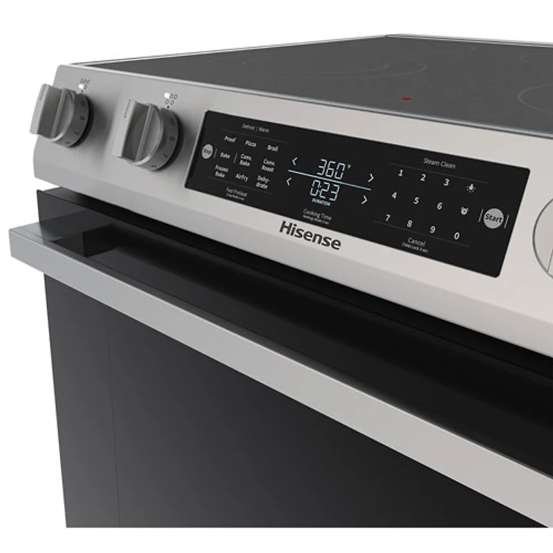 Cuisinière électrique encastrable avec convection véritable et friture à air chaud 5,8 pi³ 30 po de Hisense (HFE3502CAS) - Acier inoxydable
