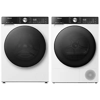 Laveuse à vapeur à chargement frontal de 3,1 pi³ de Hisense (WF5S2845BW) - Blanc