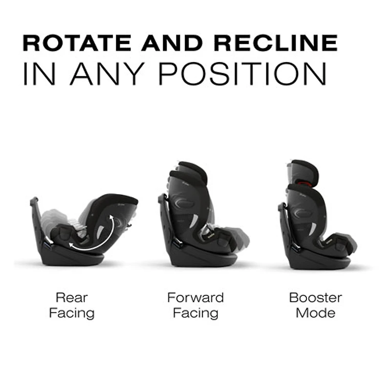 Cybex Callisto G 360 3-in-1 Convertible High-Back Booster Car Seat - Moon Black