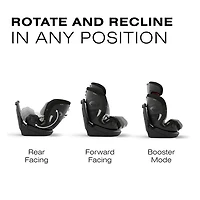 Cybex Callisto G 360 3-in-1 Convertible High-Back Booster Car Seat - Moon Black