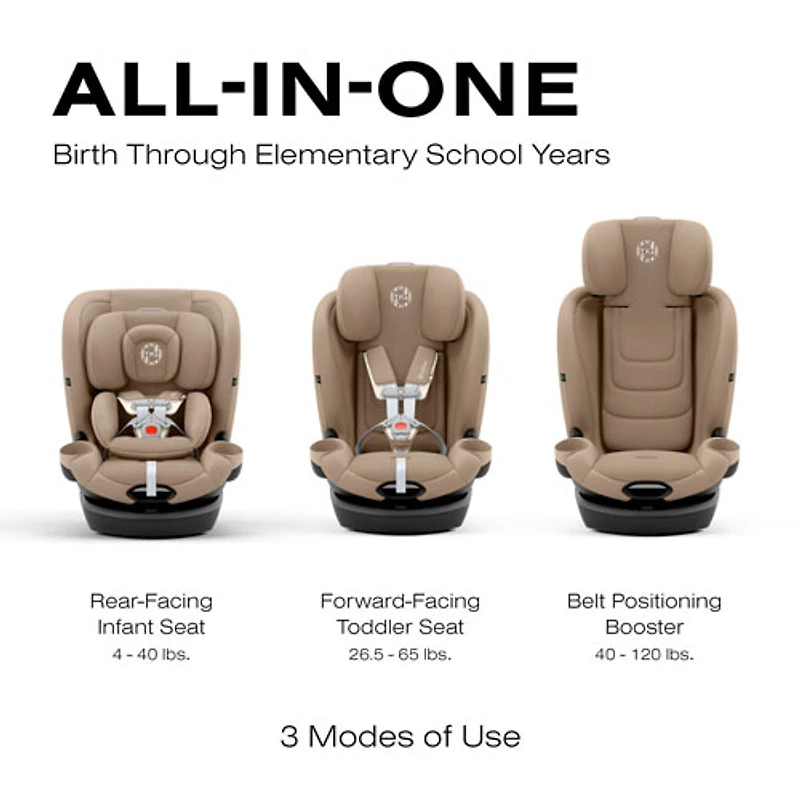 Siège rehausseur convertible à dossier haut 3-en-1 Callisto G 360 de Cybex - Beige amande