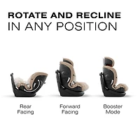 Siège rehausseur convertible à dossier haut 3-en-1 Callisto G 360 de Cybex - Beige amande