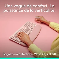 Logitech Wave Keys Bluetooth Membrane Full-Size Ergonomic Keyboard & Mouse Combo- Pink- EN -Only at Best Buy