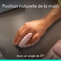 Ensemble souris et clavier ergonomique pleine grandeur à membrane Bluetooth Wave Keys de Logitech - Rose - Anglais - Exclusivité Best Buy