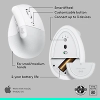 Logitech Wave Keys Bluetooth Membrane Full-Size Ergonomic Keyboard & Mouse Combo for Mac - White - EN -Only at Best Buy