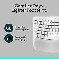 Logitech Wave Keys Bluetooth Membrane Full-Size Ergonomic Keyboard & Mouse Combo for Mac - White - EN -Only at Best Buy