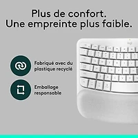 Logitech Wave Keys Bluetooth Membrane Full-Size Ergonomic Keyboard & Mouse Combo for Mac - White - EN -Only at Best Buy