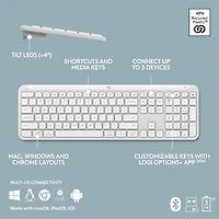 Ensemble clavier mince et souris optique Bluetooth MK955 Signature Slim de Logitech - Blanc - Anglais