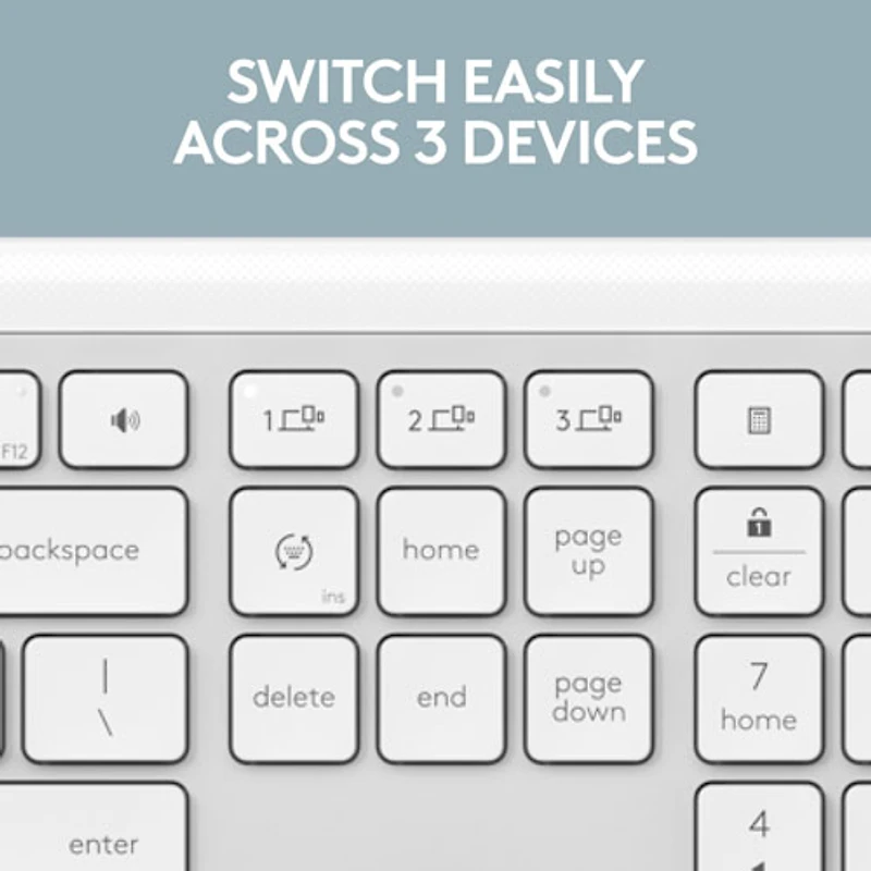 Ensemble clavier mince et souris optique Bluetooth MK955 Signature Slim de Logitech - Blanc - Anglais