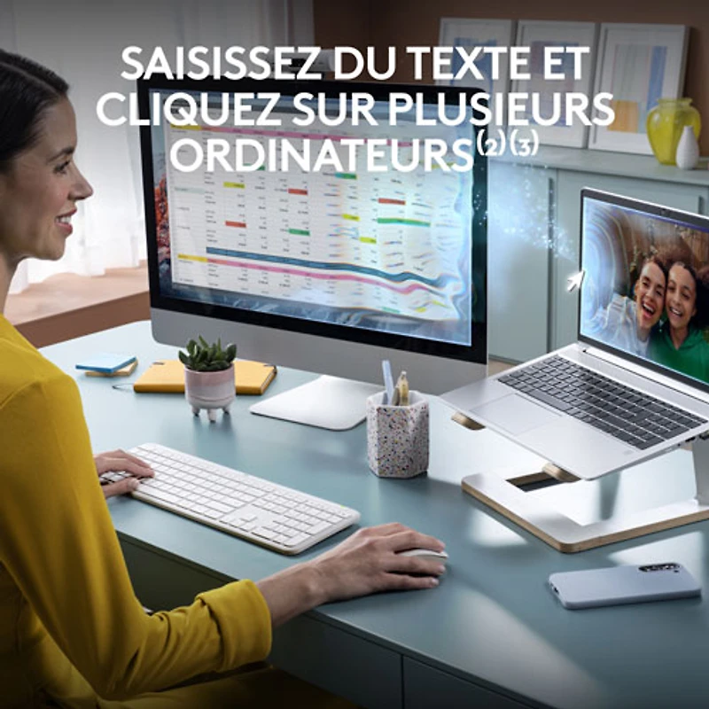 Ensemble clavier mince et souris optique Bluetooth MK955 Signature Slim de Logitech - Blanc - Anglais