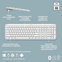 Ensemble clavier mince et souris optique Bluetooth MK955 Signature Slim de Logitech - Blanc - Anglais