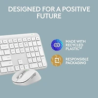 Ensemble clavier mince et souris optique Bluetooth MK955 Signature Slim de Logitech - Blanc - Anglais