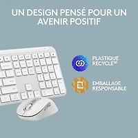 Ensemble clavier mince et souris optique Bluetooth MK955 Signature Slim de Logitech - Blanc - Anglais