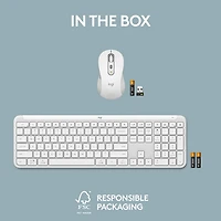 Ensemble clavier mince et souris optique Bluetooth MK955 Signature Slim de Logitech - Blanc - Anglais