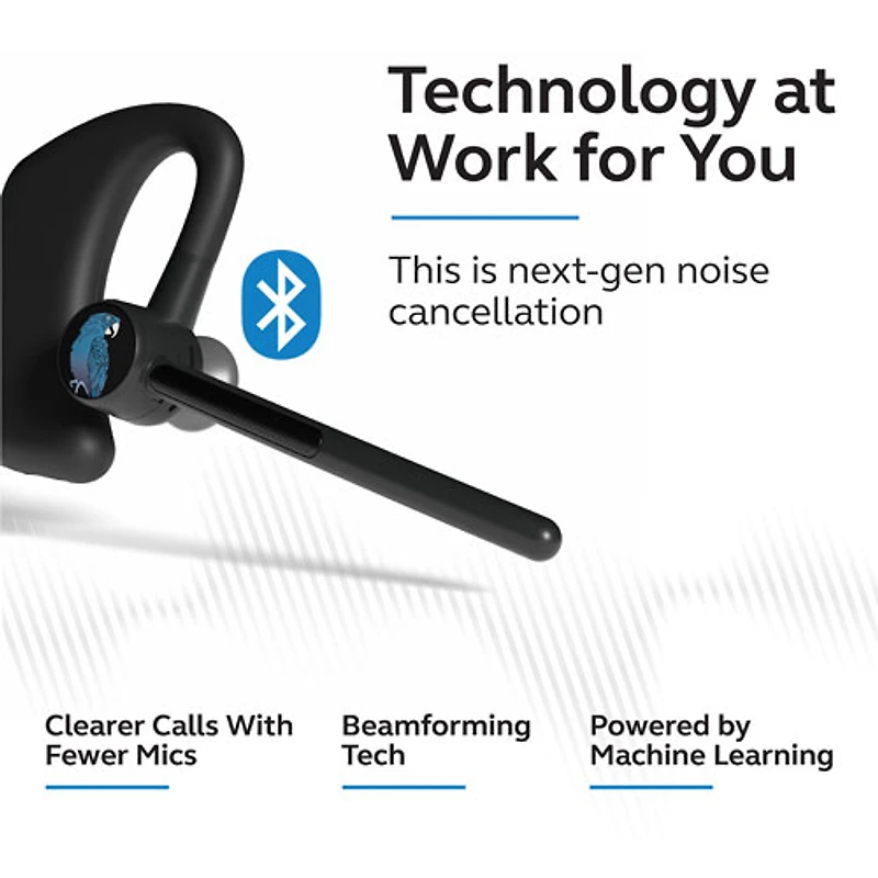 BlueParrott M500-XT Wireless Bluetooth Mono Headset with 93% Noise-Cancelling Microphone