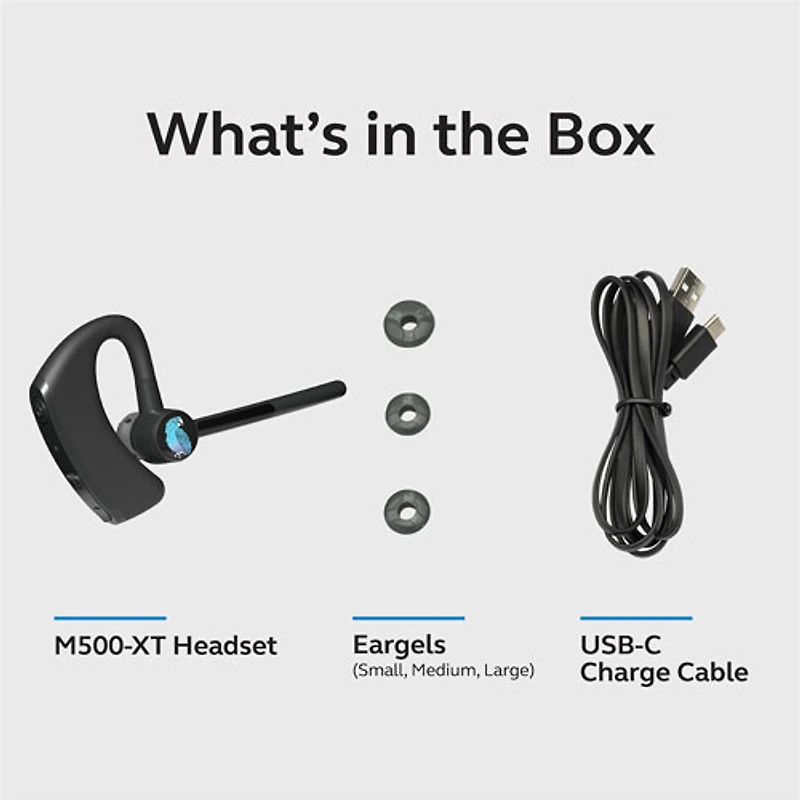 BlueParrott M500-XT Wireless Bluetooth Mono Headset with 93% Noise-Cancelling Microphone