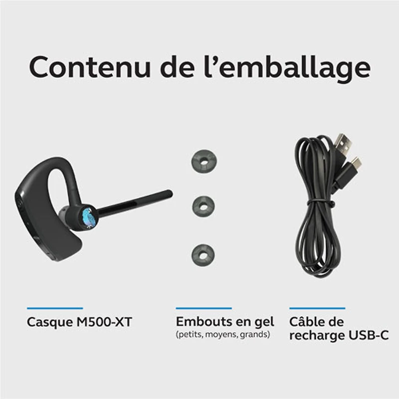 BlueParrott M500-XT Wireless Bluetooth Mono Headset with 93% Noise-Cancelling Microphone