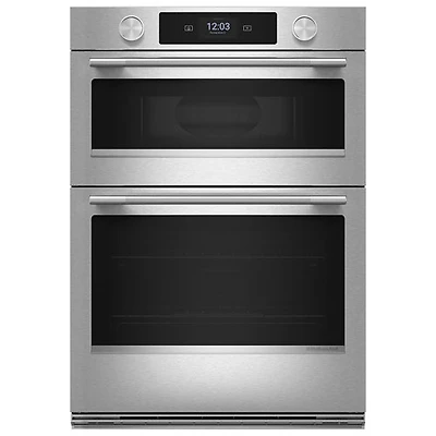KitchenAid 27" 5 Cu. Ft. Combination True Convection Electric Wall Oven (KOEC727SPS) - PrintShield Stainless