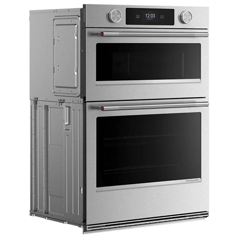 KitchenAid 27" 5 Cu. Ft. Combination True Convection Electric Wall Oven (KOEC727SPS) - PrintShield Stainless