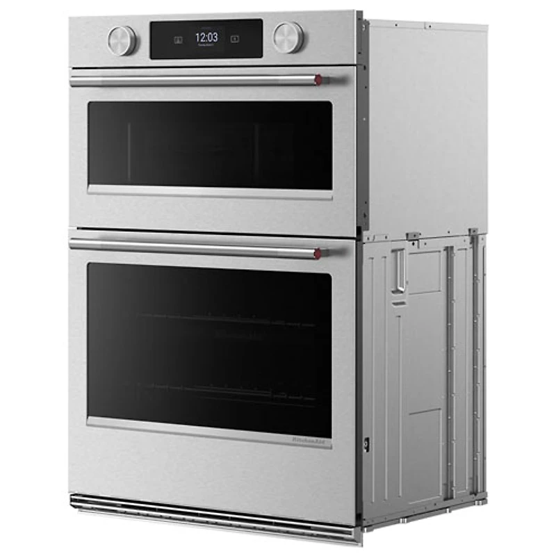 KitchenAid 27" 5 Cu. Ft. Combination True Convection Electric Wall Oven (KOEC727SPS) - PrintShield Stainless
