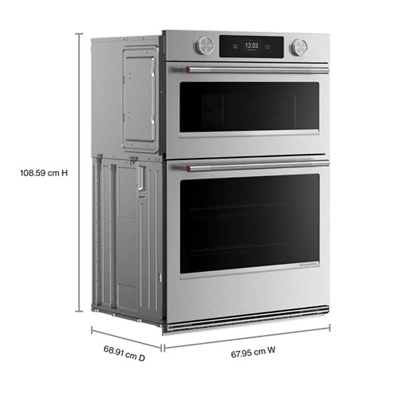 KitchenAid 27" 5 Cu. Ft. Combination True Convection Electric Wall Oven (KOEC727SPS) - PrintShield Stainless