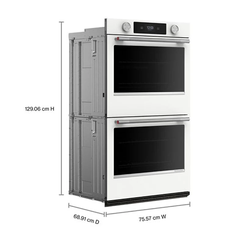 KitchenAid 30" 10.0 Cu. Ft. True Convection Electric Wall Oven (KOED730SWH) - White