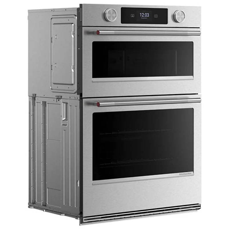 KitchenAid 30" 5 Cu. Ft. Combination True Convection Electric Wall Oven (KOEC730SPS) - PrintShield Stainless