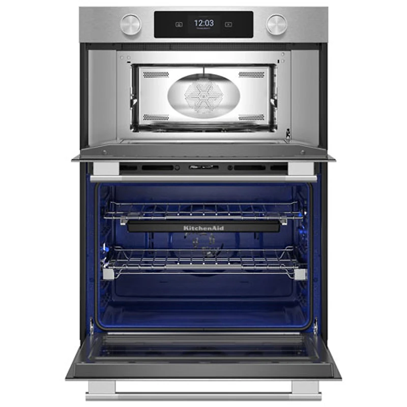 KitchenAid 30" 5 Cu. Ft. Combination True Convection Electric Wall Oven (KOEC730SPS) - PrintShield Stainless