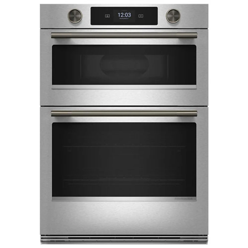 KitchenAid 30" 5 Cu. Ft. Combination True Convection Electric Wall Oven (KOEC730SPS) - PrintShield Stainless