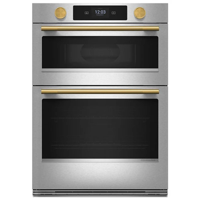 KitchenAid 30" 5 Cu. Ft. Combination True Convection Electric Wall Oven (KOEC730SPS) - PrintShield Stainless