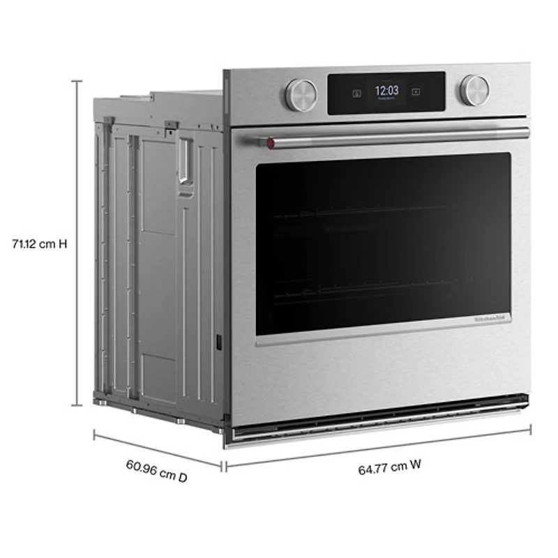 KitchenAid 26" 4.3 Cu. Ft. True Convection Electric Wall Oven (KOES727SPS) - PrintShield Stainless