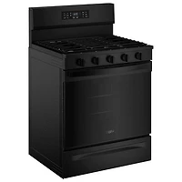 Whirlpool 30" 5.0 Cu. Ft. Free-Standing 5-Burner Self-Clean Gas Air Fry Range (WFGS5730SB) - Black